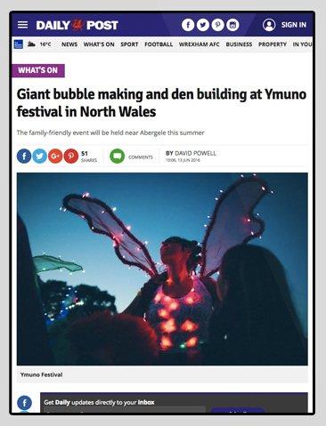 The Daily Post Endorse Giant Bubbles at Ymuno Festival