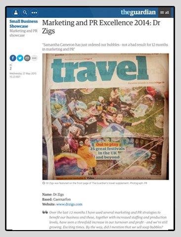 The Guardian Showcases Dr Zigs for Marketing & PR Excellence