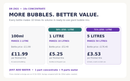 Compare Dr Zigs 10x bubble mix sizes: 100ml makes 1 litre at £11.99 per litre, 1 litre makes 10 litres at £5.25 per litre, 5 litres makes 50 litres at £3.53 per litre.
