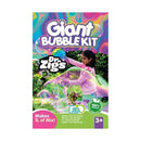 Dr Zigs Giant Bubble Kit 2026 packaging with colourful artwork featuring a child making bubbles
