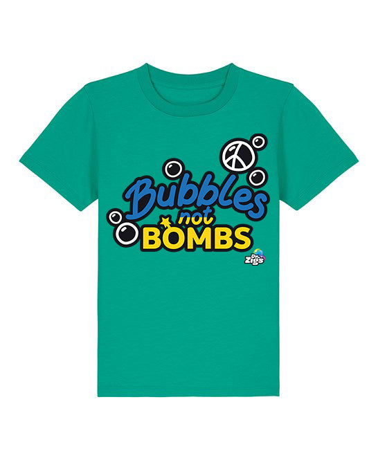 Kids Bubbles Not Bombs T-shirt - Ukraine Flag Version