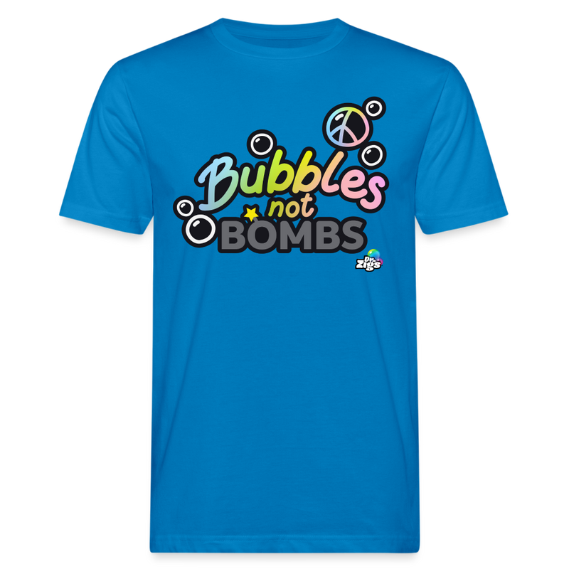 Bubbles Not B*ombs Men's Organic T-Shirt - peacock-blue